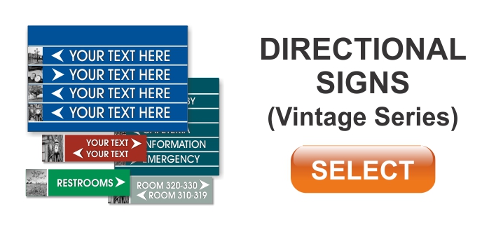 vintage series ADA braille directional signs